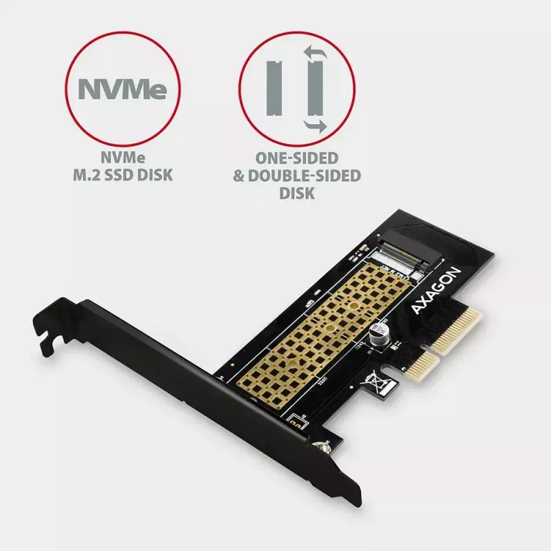 AXAGON ECO PCEM2-N adaptador PCIE NVME M.2 adaptador interno PCI-Express x4 para ligar um disco SSD NVMe M.2 ao computador