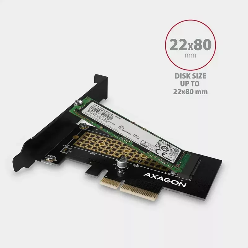 AXAGON ECO PCEM2-N adaptador PCIE NVME M.2 adaptador interno PCI-Express x4 para ligar um disco SSD NVMe M.2 ao computador
