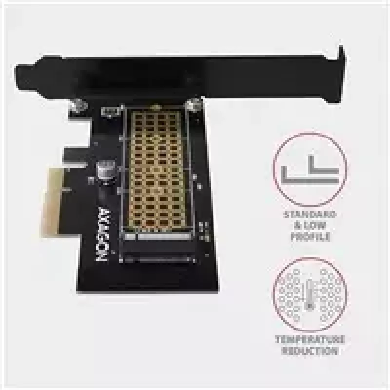AXAGON ECO PCEM2-N adaptador PCIE NVME M.2 adaptador interno PCI-Express x4 para ligar um disco SSD NVMe M.2 ao computador