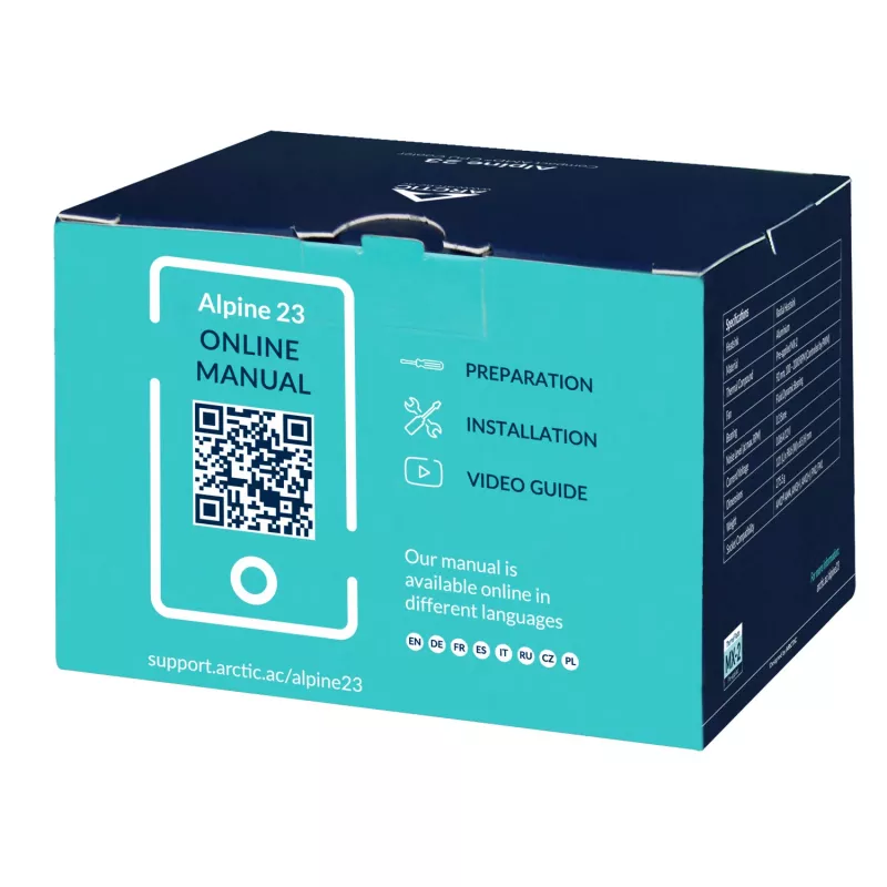 ARCTIC Alpine 23 - Dissipador CPU compacto para AMD Processador Arrefecedor a ar 9 cm Alumínio, Preto 1 unid.