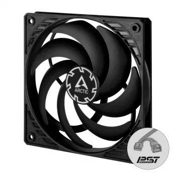 ARCTIC P12 Slim PWM PST Ventoinha de 120 mm otimizada para pressão com cabo Y integrado