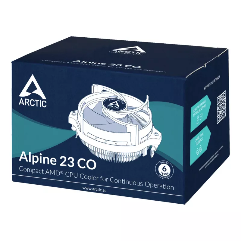ARCTIC Alpine 23 CO - Dissipador CPU compacto para AMD para funcionamento contínuo