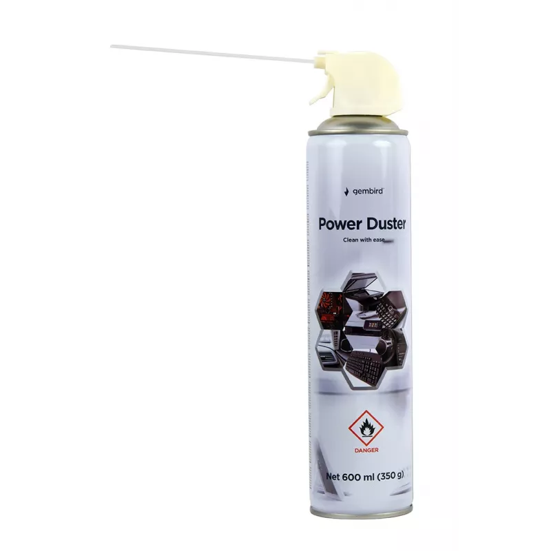 Gembird CK-CAD-FL600-01 ar comprimido em spray, 600 ml, inflamável, com tubo de extensão