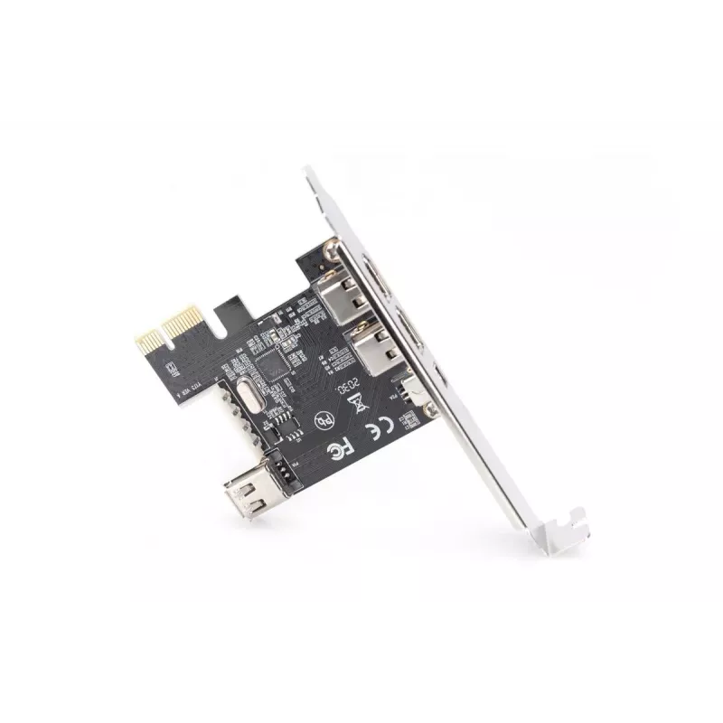 Placa de interface DIGITUS IEEE 1394a, Pci-e, 3 portas, 1x ext. 1394mini, 2x portas ext. 1394a