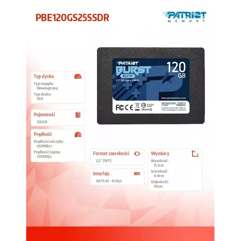 Unidade SSD 120 GB Burst Elite 450/320 MB/s SATA III 2.5