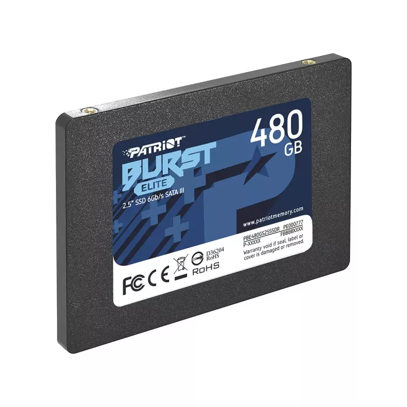 SSD SATA de 2,5 polegadas PATRIOT Burst Elite 480 GB — 450 MB/s leitura, 320 MB/s escrita, 2,5 polegadas SATA III, 7 mm