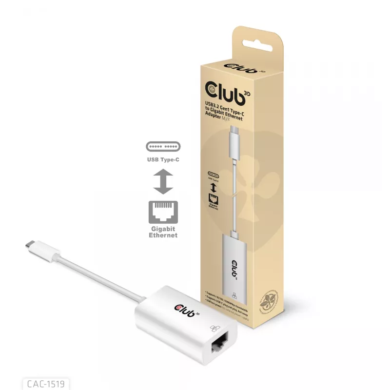 Adaptador USB3.2 Gen1 Type-C para Gigabit Ethernet CLUB3D CAC-1519