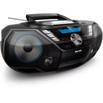 Rádio CD Philips AZB798T/12, analógico e digital, DAB, DAB+, FM, leitor, CD, CD-R, CD-RW, retrocesso rápido, avanço rápido, seguinte, anterior, programa, repetir, reprodução aleatória, 12 W