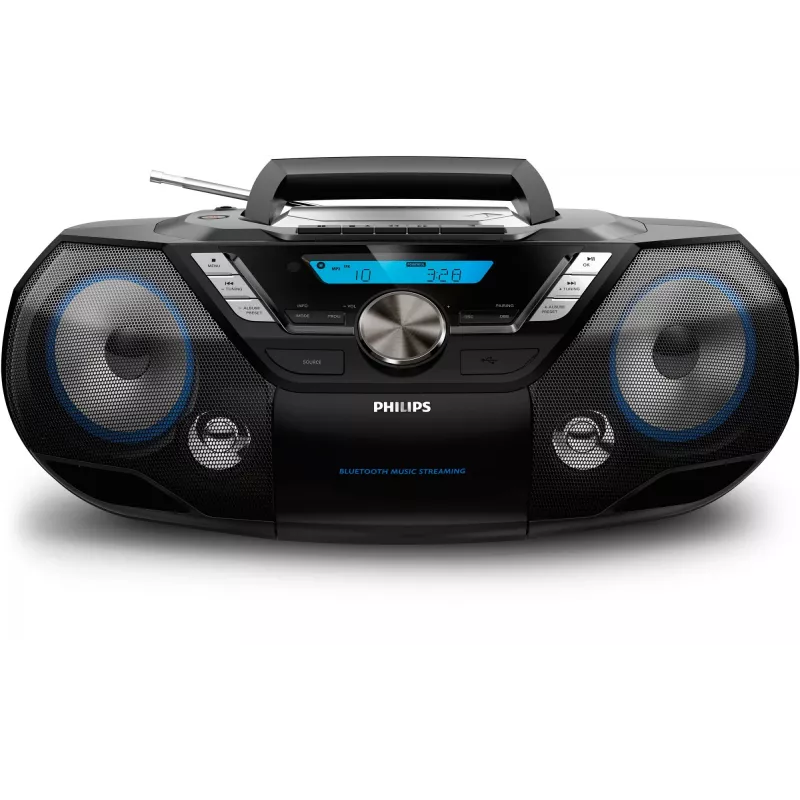 Rádio CD Philips AZB798T/12, analógico e digital, DAB, DAB+, FM, leitor, CD, CD-R, CD-RW, retrocesso rápido, avanço rápido, seguinte, anterior, programa, repetir, reprodução aleatória, 12 W