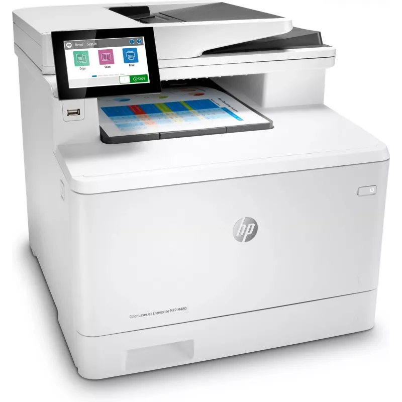 HP LaserJet Enterprise MFP M480f cor, laser, impressão a cores, 600 x 600 DPI, A4, impressão direta, branco, preto
