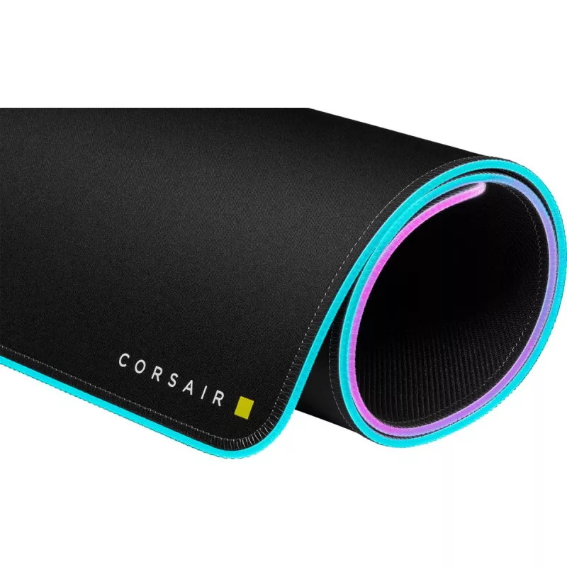 Tapete de rato gaming CORSAIR MM700 RGB — 930×400 mm, 4 mm de espessura, base de borracha, retroiluminação LED alimentada por USB, preto