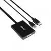 Club 3D CAC-1010-A adaptador ativo de DisplayPort para Dual Link DVI-D, DisplayPort 1.2a, alimentado por USB, HDCP OFF, 0,6 m, preto