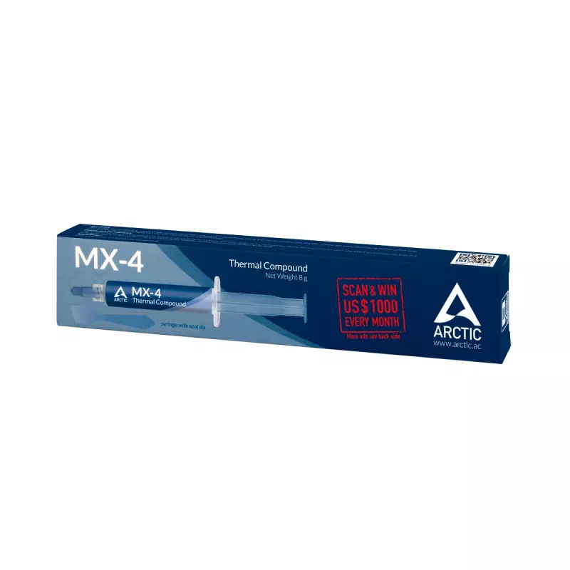 ARCTIC MX-4 composto térmico de alto desempenho, pasta térmica, 2,5 g/cm³, azul, 8 g, 1 unid., 128 mm