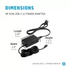 Fonte de alimentação HP 65W USB-C LC, portátil, interior, 65 W, AC-to-DC, HP, Business