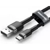Cabo de carregamento rápido BASEUS Cafule entrançado - USB Type-A para Type-C 2A - 3m - cinzento/preto (nylon)