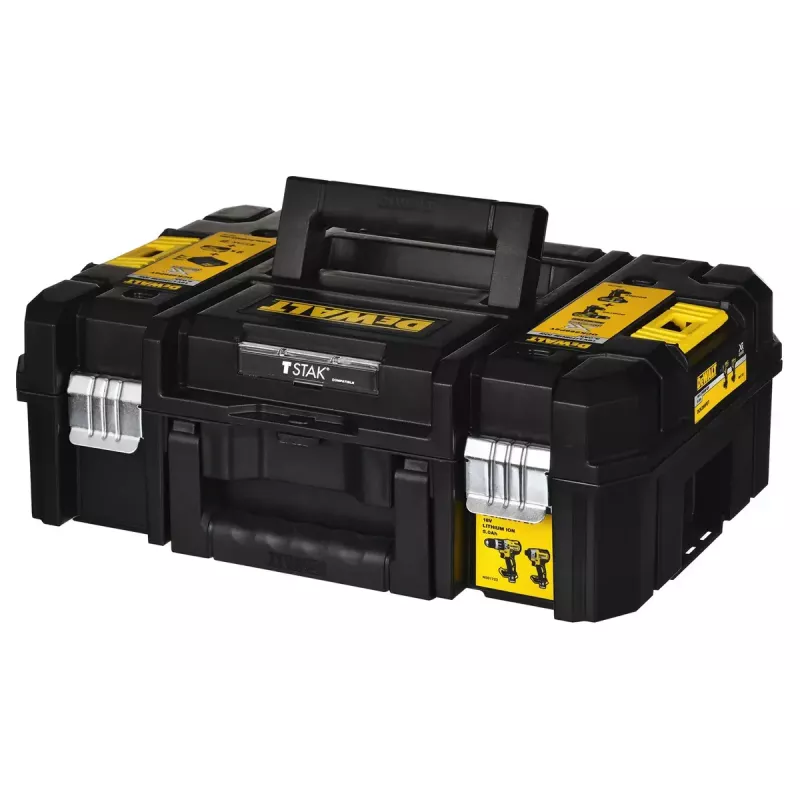 Conjunto de ferramentas combinadas a bateria DeWalt DCK266P2T — 18V, 2 baterias de 5.0Ah, aparafusadora de impacto e aparafusadora de impacto com percussão, carregador, mala