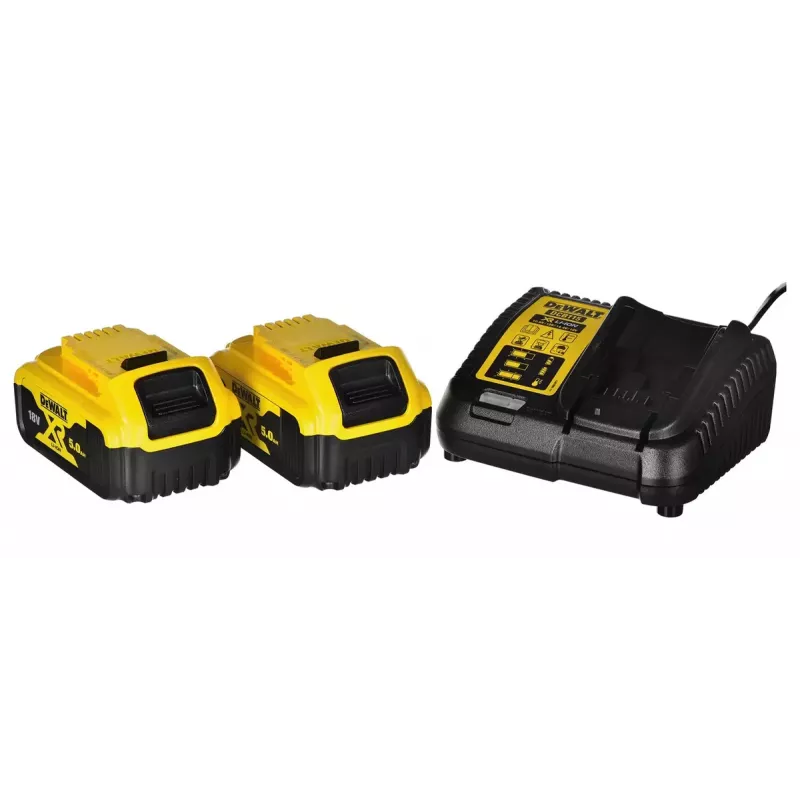 Conjunto de ferramentas combinadas a bateria DeWalt DCK266P2T — 18V, 2 baterias de 5.0Ah, aparafusadora de impacto e aparafusadora de impacto com percussão, carregador, mala