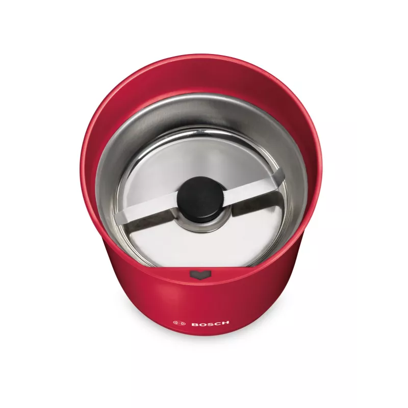 Moinho de café com lâminas Bosch TSM6A014R, capacidade 75 g, 180 W, lâminas de aço inoxidável, vermelho