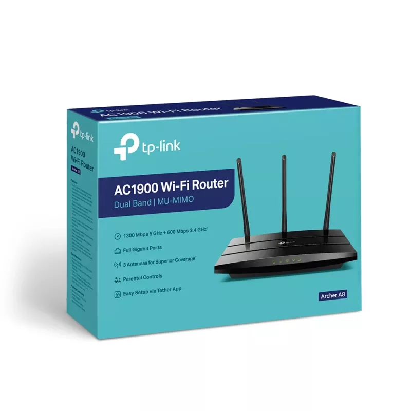 Router Wi-Fi TP-Link Archer A8 Gigabit Ethernet dual band (2,4 GHz / 5 GHz) preto