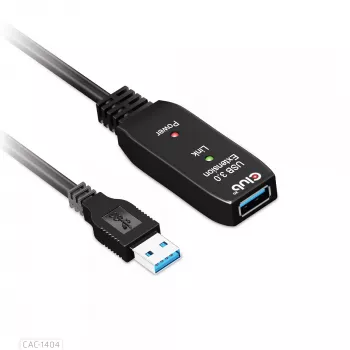 Cabo repetidor ativo CLUB3D USB 3.2 Gen1 5m/ 16.4 ft M/F 28AWG
