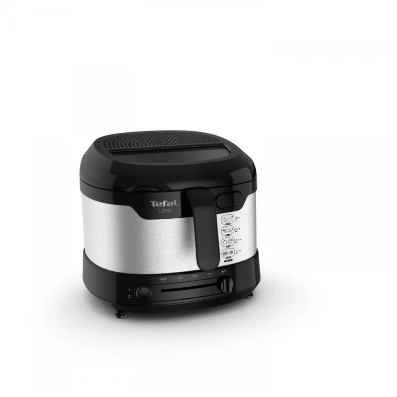 Fritadeira individual Tefal Uno FF215D 1,8 L aparelho de bancada 1600 W fritadeira preta, aço inoxidável