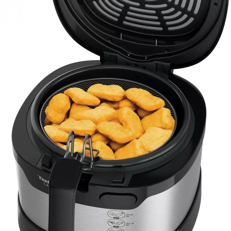Fritadeira individual Tefal Uno FF215D 1,8 L aparelho de bancada 1600 W fritadeira preta, aço inoxidável
