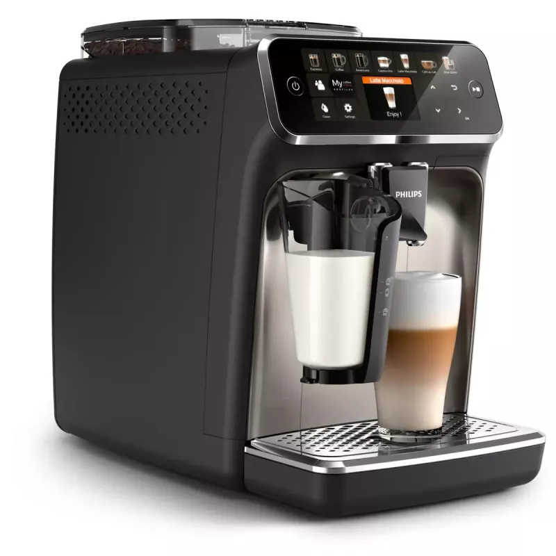 Máquina de café expresso Philips EP5447/90 – automática, depósito de água de 1,8 l, recipiente de grãos de 275 g, 15 bar, recipiente de leite de 0,26 l
