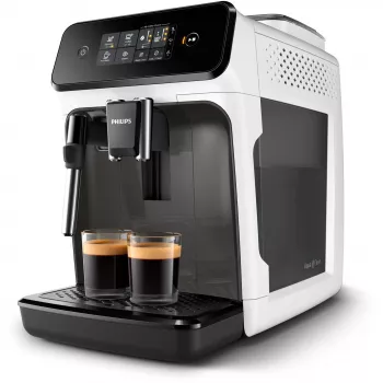 Máquina de café expresso Philips Série 1200 EP1223/00 — depósito de água de 1,8 l, moinho integrado, recipiente de grãos de 275 g, 1500 W, branco