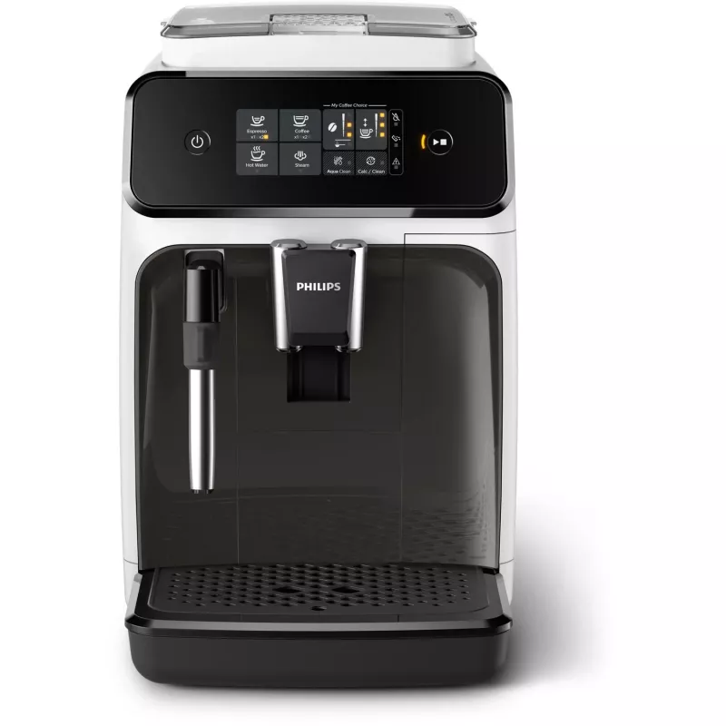 Máquina de café expresso Philips Série 1200 EP1223/00 — depósito de água de 1,8 l, moinho integrado, recipiente de grãos de 275 g, 1500 W, branco