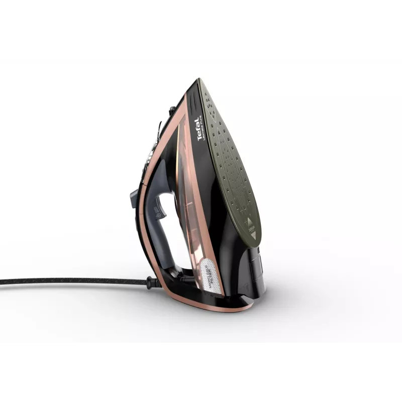 Tefal Ultimate Pure FV9845 ferro a vapor, 3200 W, base Durilium AirGlide Autoclean, 60 g/min de vapor contínuo, 260 g/min de jato de vapor, depósito de 350 ml, vapor vertical, preto/cobre