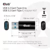 Adaptador CLUB3D USB 3.2 Gen1 tipo A para USB 3.2 Gen1 tipo C macho/fêmea