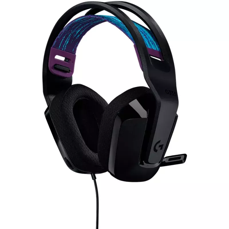 Auscultadores Logitech G G335 com arco de cabeça, ligação de 3,5 mm, preto