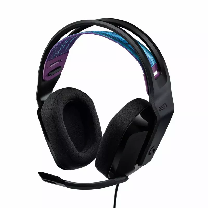 Auscultadores Logitech G G335 com arco de cabeça, ligação de 3,5 mm, preto