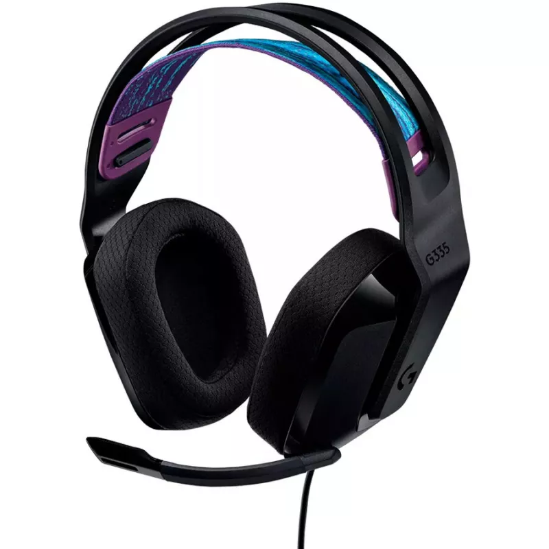 Auscultadores Logitech G G335 com arco de cabeça, ligação de 3,5 mm, preto