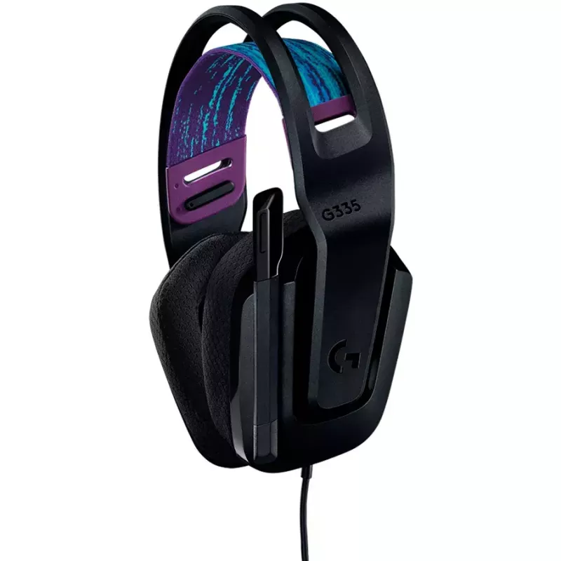 Auscultadores Logitech G G335 com arco de cabeça, ligação de 3,5 mm, preto