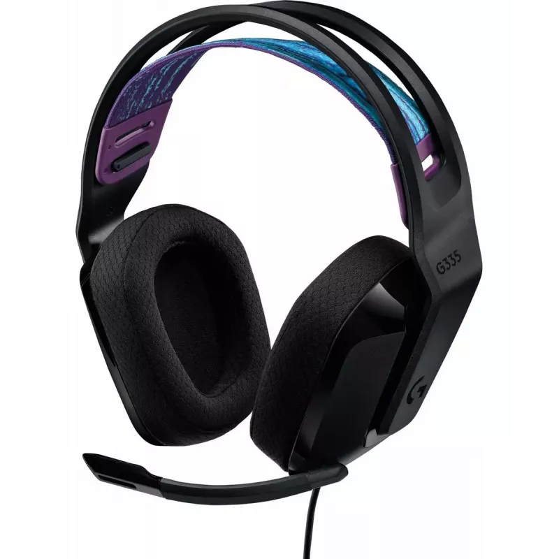 Auscultadores Logitech G G335 com arco de cabeça, ligação de 3,5 mm, preto