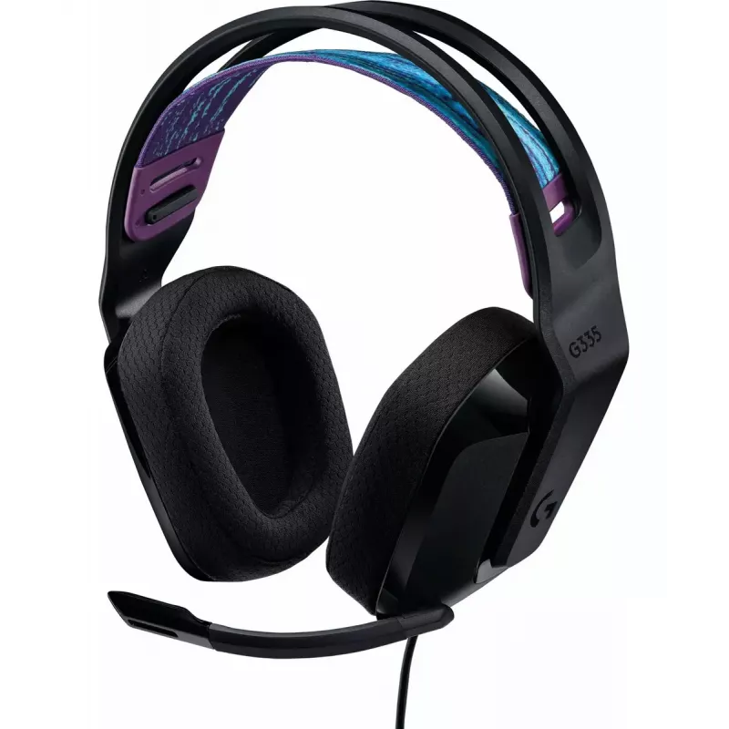 Auscultadores Logitech G G335 com arco de cabeça, ligação de 3,5 mm, preto