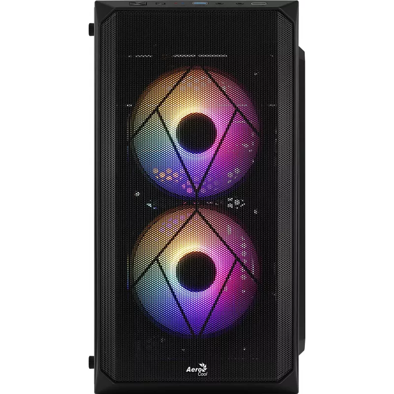 Caixa de PC AEROCOOL CS107V2 Mini Tower — preto, microATX/Mini-ITX, 2 ventoinhas de 120 mm, 1x3,5 polegadas + 2x2,5 polegadas baías