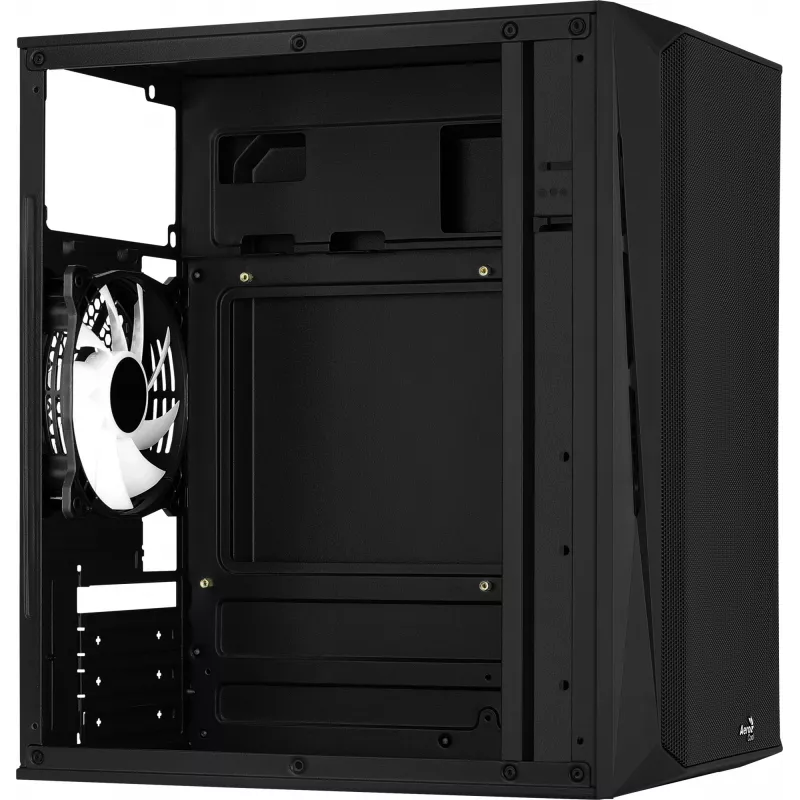Caixa de PC AEROCOOL CS107V2 Mini Tower — preto, microATX/Mini-ITX, 2 ventoinhas de 120 mm, 1x3,5 polegadas + 2x2,5 polegadas baías
