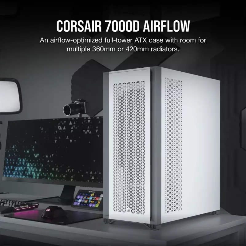 Caixa de PC Corsair 7000D AIRFLOW Full Tower branco