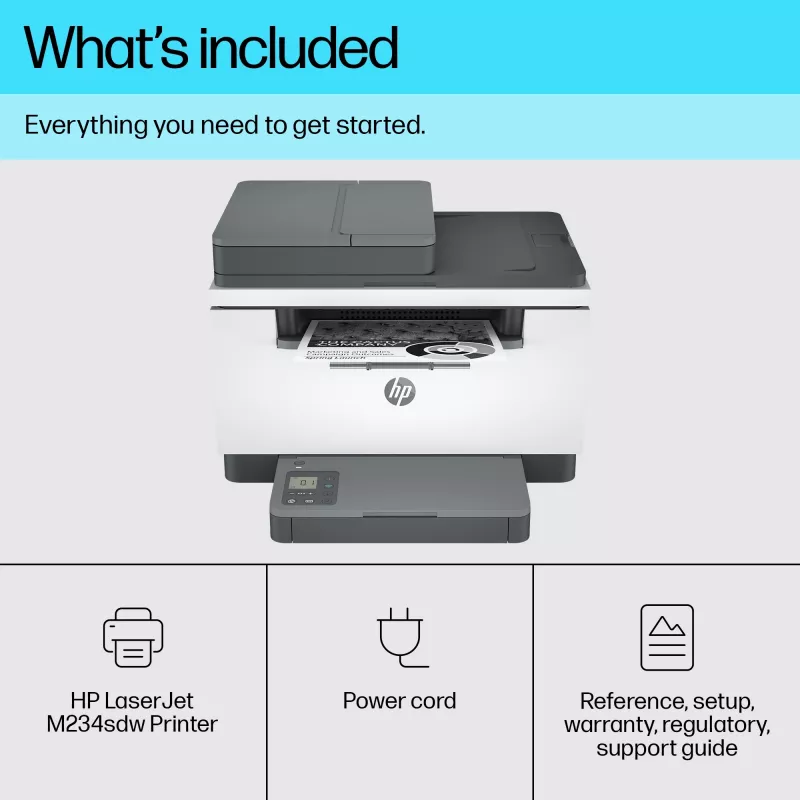 Impressora laser multifunções HP LaserJet MFP M234sdw — Mono A4, 29 ppm, duplex, Wi‑Fi, Ethernet