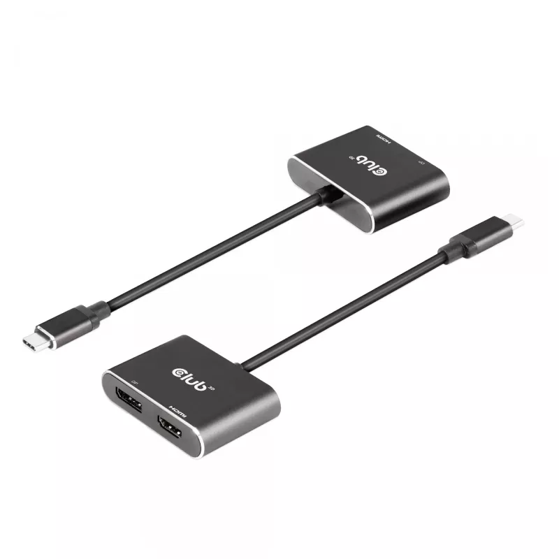 Hub MST CLUB3D USB3.2 Gen2 Type-C (DP Alt-Mode) para DisplayPort + HDMI 4K60Hz M/F