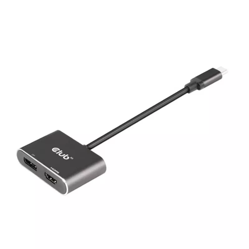 Hub MST CLUB3D USB3.2 Gen2 Type-C (DP Alt-Mode) para DisplayPort + HDMI 4K60Hz M/F