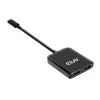 Hub MST CLUB3D USB3.2 Gen2 Type-C (DP™ Alt-Mode) para DisplayPort™ monitor duplo 4K60Hz M/F