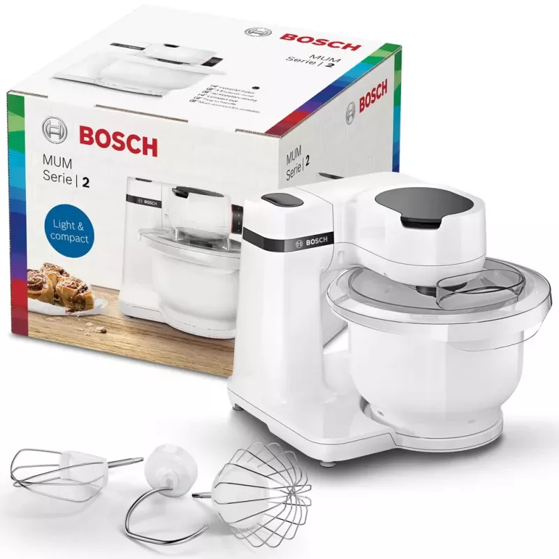 Robot de cozinha Bosch Serie 2 MUMS2AW00 — 700 W, taça de 3,8 L, 4 velocidades, branco
