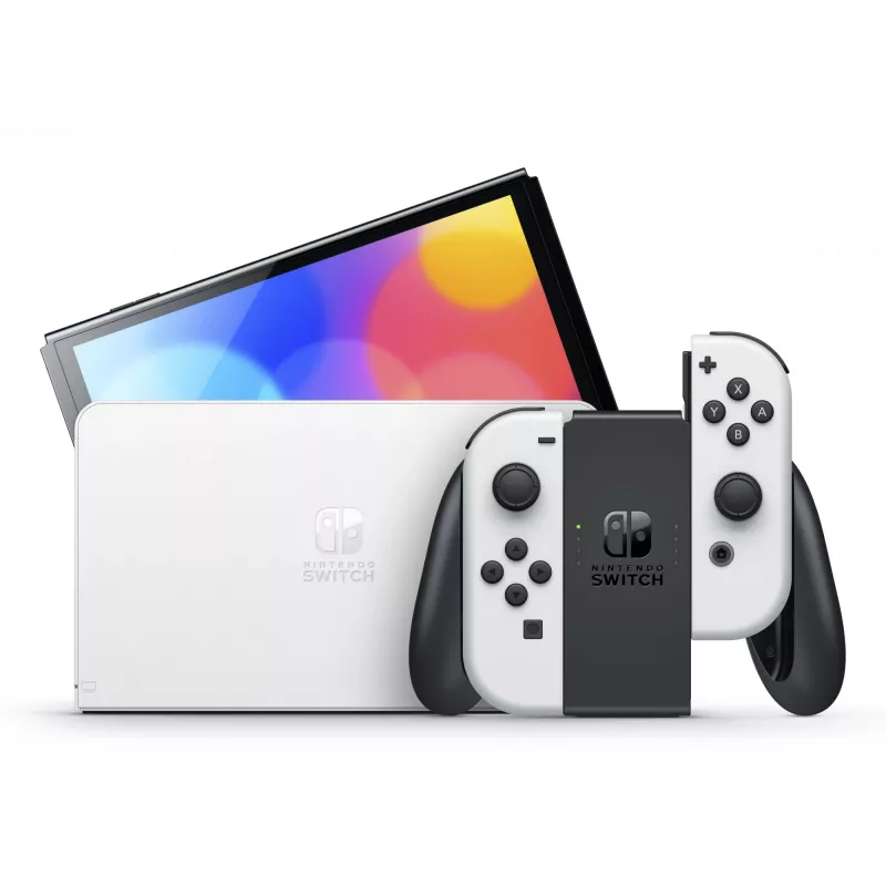 Nintendo Switch OLED, Nintendo Switch, NVIDIA Custom Tegra, branco, analógico / digital, botão Home, botão ligar/desligar, botões
