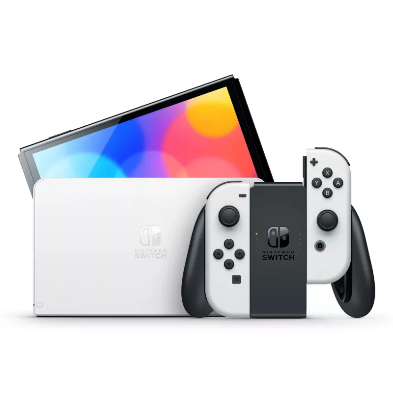 Nintendo Switch OLED, Nintendo Switch, NVIDIA Custom Tegra, branco, analógico / digital, botão Home, botão ligar/desligar, botões