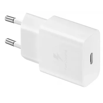 Carregador rápido AC de interior Samsung EP-T1510XWEGEU, USB-C 1 porta, 5–9 V, cabo de 1 m, branco