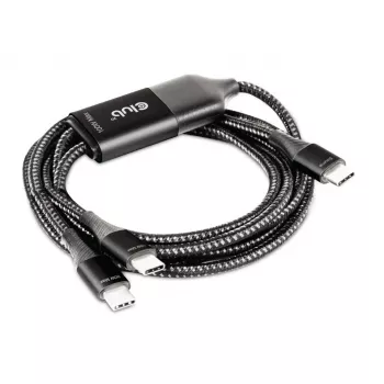CLUB3D USB Type-C, cabo de carregamento em Y para 2x USB Type-C, máx. 100W, 1,83m/6ft M/M
