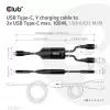 CLUB3D USB Type-C, cabo de carregamento em Y para 2x USB Type-C, máx. 100W, 1,83m/6ft M/M